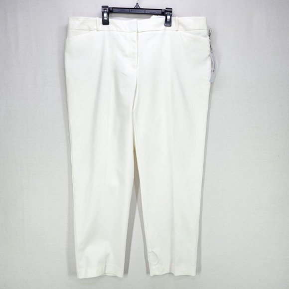 Liz Claiborne Pants - Liz Claiborne Womens Ankle Capri Stretch Pants Size 18 Career Emma Classic White